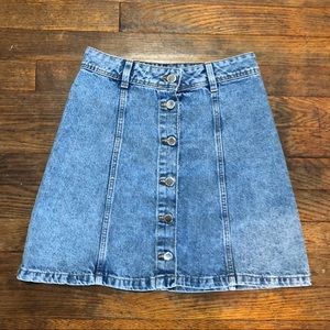 h and m lightwash denim jean skirt